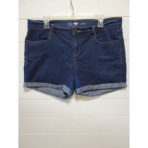 Old Navy womens size 14 regular 4" shorts semi fitted stretch dark wash 4 pocket